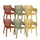 Set 6 Sedie da Giardino Keter Elisa 61x54x79 cm Trama Geometrica Verde Rosso e Giallo