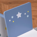 Set Tavolino con 2 Sedie per Bambini in Legno Azzurro e Bianco