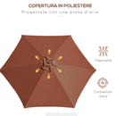 Ombrellone da Giardino Inclinabile Ø260x235 cm in Metallo e Poliestere Nero e Caffè  