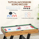 Tavolo da Gioco 13 in 1 Pieghevole con Calciobalilla Ping Pong Hockey Biliardo Scacchi e Altri Noce      