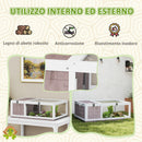 Casa per Tartarughe di Terra Terrario 91x60,5x32A cm con Pannello Apribile e 2 Spazi Separati in Legno di Abete Marrone Chiaro      