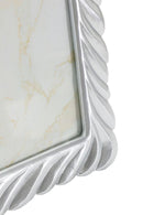 Cornice Carvy 26,3x1,6x31,2 cm in Resina e Vetro Argento      