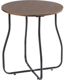 Tavolino Tondo Ø50x55 cm in MDF Motti Samantha Noce Scuro e Nero