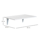 Tavolino da Parete Pieghevole Salvaspazio 60x40x20 cm in MDF Bianco