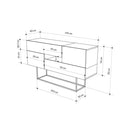 Consolle Moderna 145x40x82 cm con 2 Ante 2 Cassetti e Gambe Alte Quercia e Antracite      