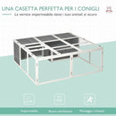 Conigliera da Esterno 180x180x60 cm in Legno Grigia