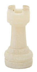 Set 8 Pezzi Decorazione Scacchi Quarzy Assortiti in Resina Bianco e Oro      