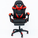 Sedia da Gaming Ergonomica con Poggiapiedi e Cuscini in PVC Rosso e Nero