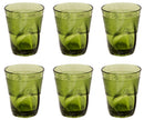 Set 6 Bicchieri Accartocciati 36 cl Ø9 cm in Vetro Pressato Kaleidos Verdi