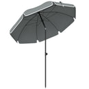 Ombrellone da Spiaggia Inclinabile Ø150x185 cm con Borsa per Trasporto in Poliestere e PA Grigio Scuro      