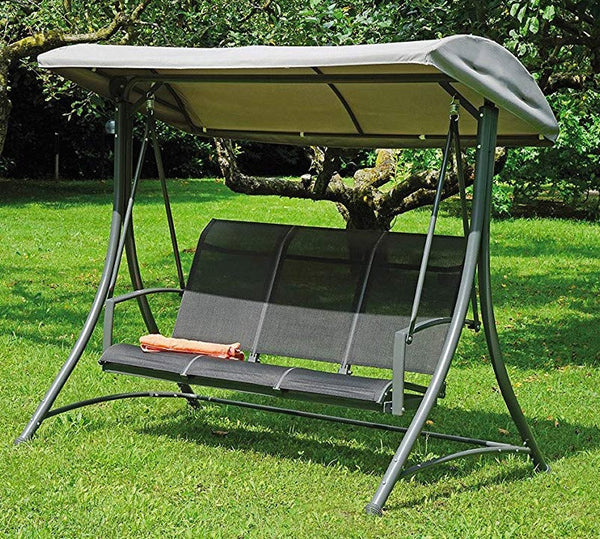 Dondolo da Giardino in Ferro 3 Posti Vorghini Swing Antracite e Grigio acquista
