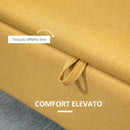 Panca Fondo Letto Contenitore 101x38,5x44,5 cm Rivestimento in Poliestere Giallo   