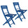 Set 2 Sedie Pieghevoli in Legno Basic Azzurro
