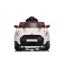 Macchina Elettrica per Bambini Licenza Ufficiale Mini Cooper S Cabrio 12V Sedili in Pelle e Telecomando Bianco
