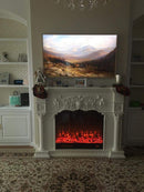 Camino Elettrico da Pavimento 80x100x33 cm Effetto Fiamma 1500W Savage XS Bianco