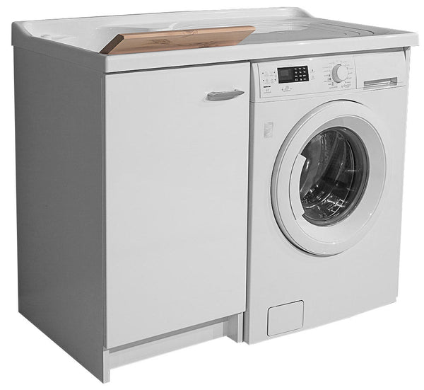 Lavatoio e Coprilavatrice 109x60x89cm Asse in Legno Montegrappa Marella Bianco Sinistro online