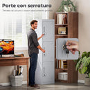 Armadio per Ufficio 45x38x180 cm a 3 Porte Indipendenti con Serratura e 2 Chiavi in Acciaio Grigio Chiaro      