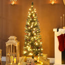 Albero di Natale Illuminato 150 cm con 150 Luci LED 30 Pigne e 30 Grappoli di Bacche Verde e Argento      
