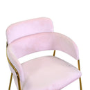 Sedia Imbottita 52x52xh79 cm in Tessuto Velluto Hannover Rosa