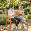 Panchina da Giardino 2 Persone 112x64x92 cm Seduta e Schienale a Doghe in Legno Acacia FSC Naturale      