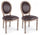 Set 2 Sedie 48x46x96h cm Mathilde Dark