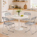 Set 4 Sedie Pieghevoli 47x48x75 cm in Acrilico Trasparenti Grigio      