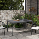 Tavolo da Giardino a Doghe 145x90x74 cm per 6 Persone in Acciaio e Alluminio Grigio Scuro      