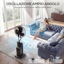 Ventilatore Nebulizzatore 90W con Serbatoio 3,1L 3 Modalità e 3 Velocità Oscillazione 70° e Timer      