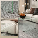 Tavolino da Salotto in Vetro Temperato Design Monoblocco Moderno 100x50x35 cm  