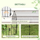Gabbia per Conigli 220x85x103 cm a Casetta con Copertura in Tessuto e Struttura in Acciaio Argento      