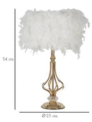 Lampada da Tavolo Tarty Bianca Ø25x54 cm in Ferro e Plastica Oro e Bianco      