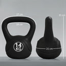 Kettlebell 14kg con Base Piatta e Impugnatura in Plastica e Sabbia Nero      