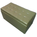 Baule Cassapanca Pouf Contenitore in Similpelle e Cristalli Renier Oro