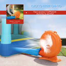 Castello Gonfiabile per Bambini 364 x 173 x 182 cm Scivolo Trampolino Piscina per  Palline o Acqua Canestro in Tessuto Oxford Blu      