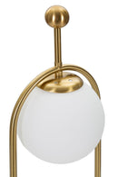 Lampada da Tavolo Glamy Arc Ø21x50 cm in Ferro e Vetro Oro e Bianco      