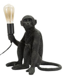 Lampada da Tavolo Monkey Seduta Nero 33x33x32 cm in Resina Nero e Oro      