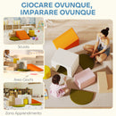 Set 8 Costruzioni Morbide per Bambini 0-3 Anni in Velluto e Schiuma PU Arancione      
