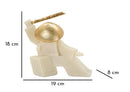 Decorazione Samurai Oda Quarzy 19x8x18 cm in Resina e Metallo Bianco e Oro      