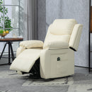 Poltrona Alzapersona Reclinabile a 160° con Poggiapiedi e Telecomando 76x90x105 cm Crema  