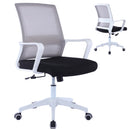 Sedia Operativa da Ufficio 45x51x94/100h cm Ergonomica con Supporto Lombare Bianca