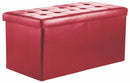 Baule Cassapanca Pouf Contenitore in Similpelle Soriani Rosso