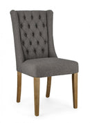 Set 2 Sedie 51x63x104h cm Columbia Grigio Bouclè 
