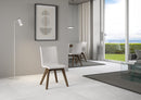 Sedia 52x52x87 cm Trudy gambe noce in Similpelle Bianco