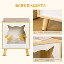 Cuccia per Gatti 40x40x50 cm in Legno Rovere