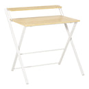 Scrivania Pieghevole 81,5x70x84 cm in Metallo e Truciolare Bianco