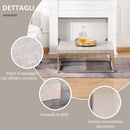 Tavolino Basso da Caffè 80x80x34 cm in Acciaio e MDF Grigio