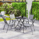 Tavolo da Giardino Ø80x73 cm Rotondo Pieghevole per 4 Persone in Alluminio e Plastica HDPE Grigio      