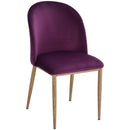 Set 2 Sedie imbottite in Velluto e Metallo   Viola
