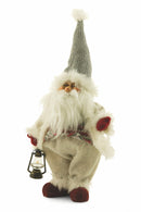 Pupazzo Babbo Natale in Tessuto Abito Bianco H60 cm Soriani