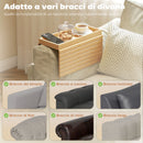 Vassoio da Divano per Bracciolo Struttura Flessibile a Doghe in Legno di Bambù Colore Legno      